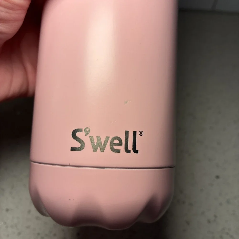 S'well Stainless Steel Salad Bowl Kit Pink Peony 8 Cups + 25 oz Bottle EUC